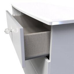 Broadway 6 Drawer Wide Chest With Led Lights In White Gloss (Ready Assembled) - thumbnail 5