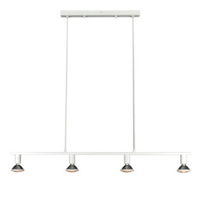 Luminosa Lighting Luminosa Parrot Straight Bar Pendant Ceiling Light White Metal