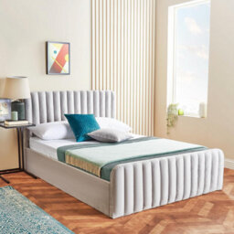 Home Treats Ottoman Bed Frame Velvet Padded Upholstered Small Double Storage Bed With Hybrid Mattress - thumbnail 2