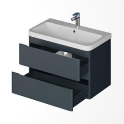 Affine Wall Mounted Bathroom Vanity Unit Basin Sink Storage Furniture Cabinet 800 Grey - thumbnail 5