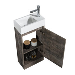 Plum&clay Condense Metallic Floor Standing Cloakroom Vanity Unit (W)390mm - thumbnail 3