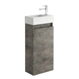 Plum&clay Condense Metallic Floor Standing Cloakroom Vanity Unit (W)390mm