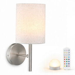 Auraglow Omniance Calista Rechargeable Wireless Wall Light With Remote - Satin Nickel -1 Lamp, 1 Light Source, 1 Remote - thumbnail 1