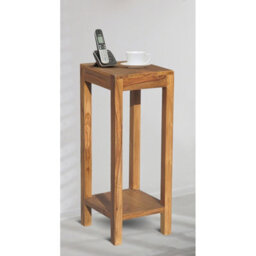 Buttercup Farm Jaipur Telephone Table With Shelf - Sheesham Wood - L30 X W30 X H70 Cm - Honey Dark Finish - thumbnail 4