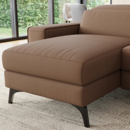 Valencia Esther Top Grain Leather Three Seats With Left Chaise Sofa Brown Kiln Dried Hardwood Frame Power Headrests - thumbnail 5
