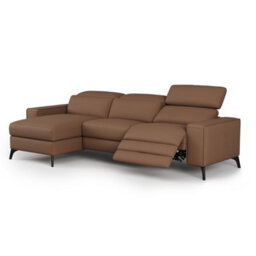 Valencia Esther Top Grain Leather Three Seats With Left Chaise Sofa Brown Kiln Dried Hardwood Frame Power Headrests - thumbnail 8