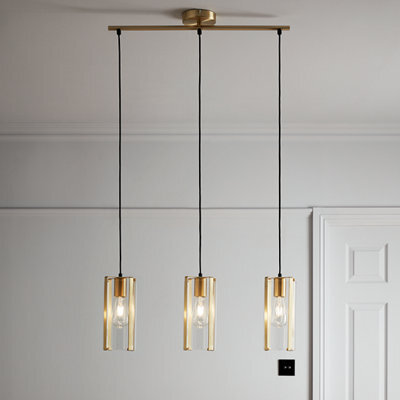GoodHome Saiphi Gold Effect 3 Lamp Pendant Ceiling Light, (Dia)690mm - image 1