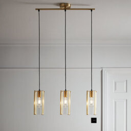 GoodHome Saiphi Gold Effect 3 Lamp Pendant Ceiling Light, (Dia)690mm - thumbnail 1