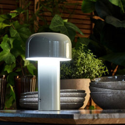 Wyld And Coco Grey Iron Wireless Touch Table Lamp With Usb Charging, Dimmer, Compact (W12 X D12 X H21Cm) - thumbnail 2