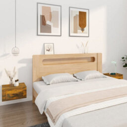 Berkfield Elegant Wall-Mounted Bedside Cabinets 2 Pcs Smoked Oak 50X36X25 Cm - thumbnail 2