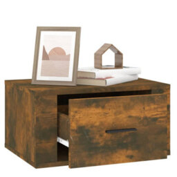 Berkfield Elegant Wall-Mounted Bedside Cabinets 2 Pcs Smoked Oak 50X36X25 Cm - thumbnail 5