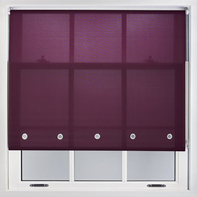 Furnished Daylight Roller Blind With Round Eyelets - Aubergine Trimmable, 110Cm X 210Cm - image 1