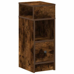 Berkfield Bedside Cabinets 2 Pcs With Drawer Smoked Oak 25X31X66 Cm - thumbnail 6