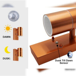 Long Life Lamps Company Single Outdoor Wall Light Dusk Till Dawn Sensor Copper Finish Ip65 Zlc097Cdtd - thumbnail 5