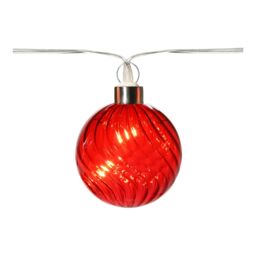20 Warm White Red Glass Led String Lights With Timer Function Silver Cable - thumbnail 7