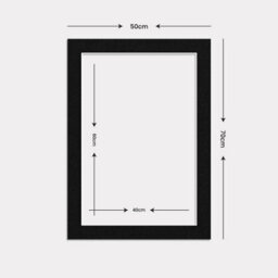Ak Frames 70X50Cm Black Picture Mounts To Fit 60X40Cm Aperture Size - Mount Board Only (No Frame Included) - thumbnail 3