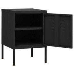 Berkfield Nightstands 2 Pcs Black 35X35X51 Cm Steel - thumbnail 6