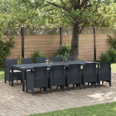 Berkfield Garden Dining Set With Cushion 11 Pcs Anthracite And Cream - image 1
