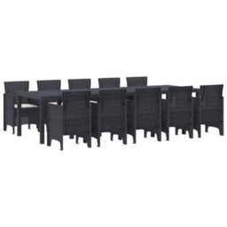 Berkfield Garden Dining Set With Cushion 11 Pcs Anthracite And Cream - thumbnail 2