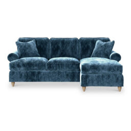 Alfie Navy Blue Right Hand Chaise Sofa For Living Room - Fully Assembled By Roseland Furniture - thumbnail 3