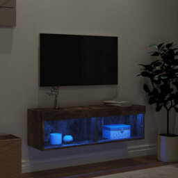 Berkfield Tv Cabinet With Led Lights Smoked Oak 100X30X30 Cm - thumbnail 3