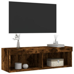 Berkfield Tv Cabinet With Led Lights Smoked Oak 100X30X30 Cm - thumbnail 8