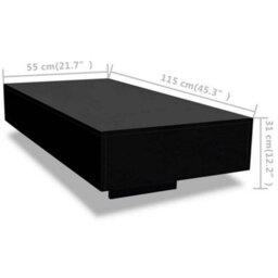 Vidaxl Coffee Table High Gloss Black Coffee Tables - thumbnail 6
