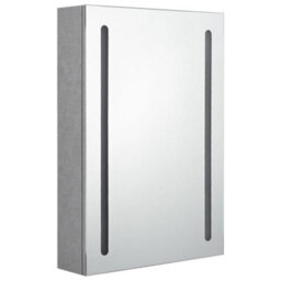 Berkfield Stylish Led Bathroom Mirror Cabinet Concrete Grey 50X13X70 Cm - thumbnail 3