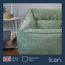 icon Natalia Chenille Adults Bean Bag Armchair, Ready Filled Large Beanbag Sage Green - thumbnail 5