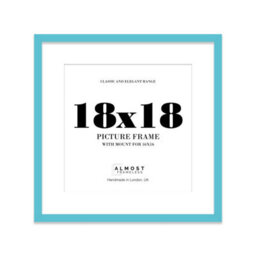 "18X18"" Turquoise Picture Frame - 18X18"" Square Frame With 16X16"" Mount For 18X18""/16X16"" Pictures Moderrn Style Thin Edge, 1 Pack"
