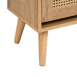 Swish Furniture Manila Oak Rattan 2 Door Flip Down Shoe Storage Cabinet Rack Hallway Furniture - thumbnail 7