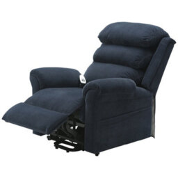 Loops Comfortable Dual Motor Rise And Recline Armchair In Blue Chenille Fabric - thumbnail 4