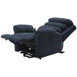 Loops Comfortable Dual Motor Rise And Recline Armchair In Blue Chenille Fabric - thumbnail 2