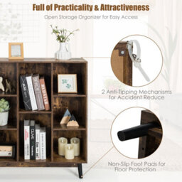 Costway 8-Cube Storage Bookcase Wooden Bookshelf Side Cabinet Freestanding Display Rack - thumbnail 7