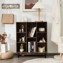 Costway 8-Cube Storage Bookcase Wooden Bookshelf Side Cabinet Freestanding Display Rack - thumbnail 4