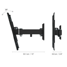 "Avf Multi Position Tv & Monitor Wall Mount, Up To 43"" - Black" - thumbnail 6