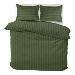 Ameha Stripe Duvet Set With Pillowcase Reversible Bedding & Soft Microfiber Cover Olive Green King Size 230X220Cm - thumbnail 8