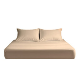 Microfibre Soft Touch Fitted Sheet 25Cm Skirt Plain Dyed Bed Linen Cream - thumbnail 2