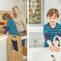 Jerenss Montessori Toddler Learning Tower: Step Stool For Kitchen Helper Kids Toddlers (2-6) Natural - thumbnail 6