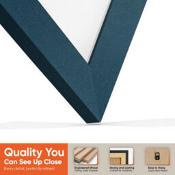 "30X17"" Navy Blue Modern Vinyl Record Frame With White Mount For 12 Inch Lp Album Cover & Disc - Ak Frames" - thumbnail 3