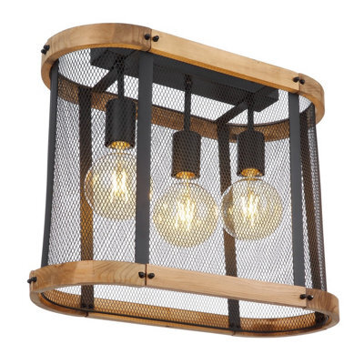 Luminosa Lighting Luminosa Jeanie Multi Arm Semi Flush Ceiling Lamp Matt Black 3X E27 - image 1