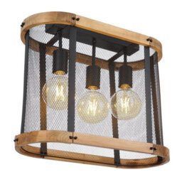 Luminosa Lighting Luminosa Jeanie Multi Arm Semi Flush Ceiling Lamp Matt Black 3X E27 - thumbnail 1