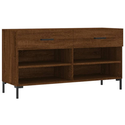 Berkfield Industrial Shoe Bench Brown Oak 102X35X55 Cm Engineered Wood - image 1