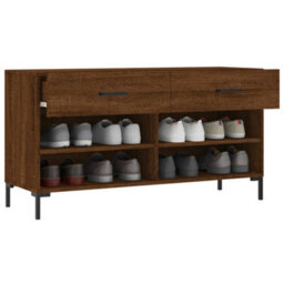 Berkfield Industrial Shoe Bench Brown Oak 102X35X55 Cm Engineered Wood - thumbnail 4