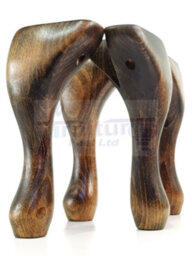 Queen Anne Wooden Legs Burnt Oak Wash 150mm High Set Of 4 Replacement Furniture Feet Chairs Sofas Footstools (Self Fixed) - thumbnail 6