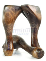 Queen Anne Wooden Legs Burnt Oak Wash 150mm High Set Of 4 Replacement Furniture Feet Chairs Sofas Footstools (Self Fixed) - thumbnail 4