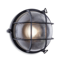 Luminosa Lighting Luminosa Turin Outdoor Bulkhead Wall Light Round Black Ip65, E27 - thumbnail 1