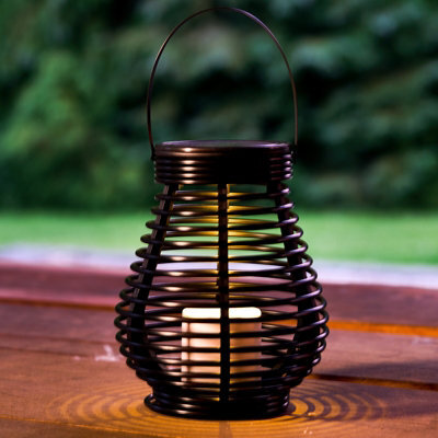Globrite Rattan Solar Powered Led Garden Lantern - Tall Outdoor Decorative Light - Weatherproof Solar Lantern For Patio & Garden - image 1