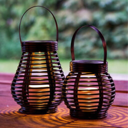 Globrite Rattan Solar Powered Led Garden Lantern - Tall Outdoor Decorative Light - Weatherproof Solar Lantern For Patio & Garden - thumbnail 4
