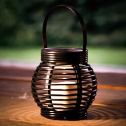 Globrite Rattan Solar Powered Led Garden Lantern - Tall Outdoor Decorative Light - Weatherproof Solar Lantern For Patio & Garden - thumbnail 5